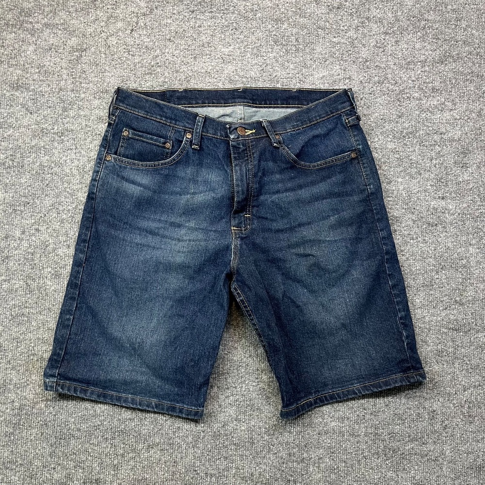 Wrangler Relaxed Fit Denim Shorts Men's Blue Mid Rise 10" Inseam Stretch - W36